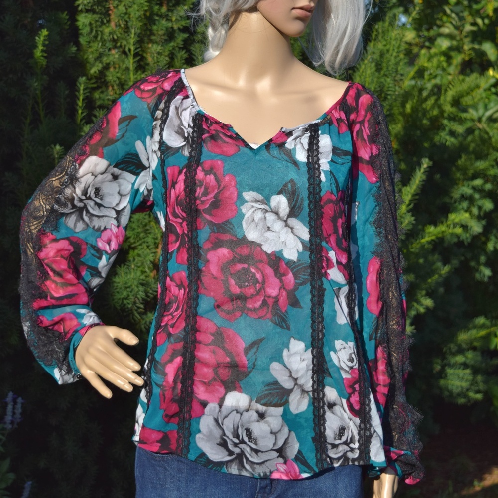 Sheer Floral Blouse